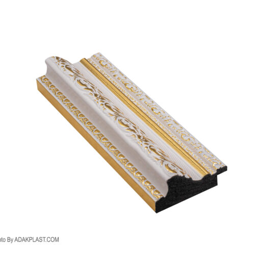 AP565-WT - قاب عکس5 سانت - قاب عکس 5 سانت طرح قوس دار - قاب عکس رنگ سفید طلایی - قاب عکس طرح قوس دار رنگ سفید طلایی - قاب عکس پی وی سی - قاب عکس مدرن -