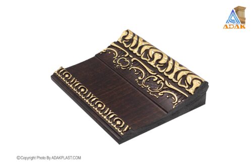 AD1505-1148-616T - کتیبه پرده 15سانت - کتیبه پرده15 سانت طرح سلطنتی - کتیبه پرده رنگ قهوه ای تیره طلایی- کتیبه پرده پی وی سی - کتیبه پرده مدرن -