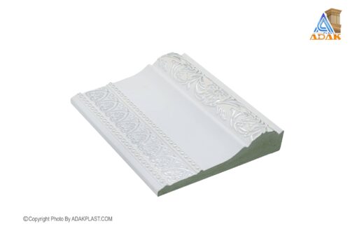 AD1510-0N - کتیبه پرده 15سانت - کتیبه پرده15 سانت طرح سلطنتی - کتیبه پرده رنگ سفید نقره ای - کتیبه پرده پی وی سی - کتیبه پرده مدرن -