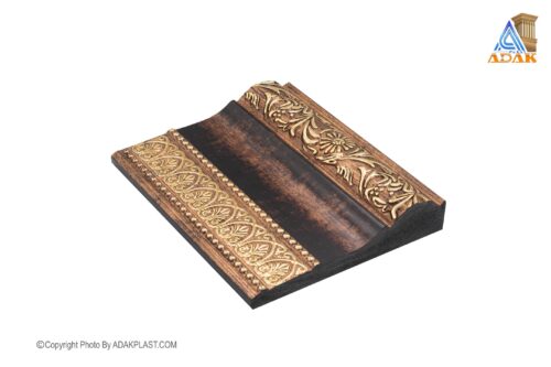 AD1510-307-29T - کتیبه پرده 15سانت - کتیبه پرده15 سانت طرح سلطنتی - کتیبه پرده رنگ قهوه ای طلایی - کتیبه پرده پی وی سی - کتیبه پرده مدرن -