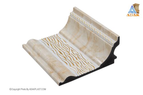 AD1650-2814 - کتیبه پرده 16سانت - کتیبه پرده16 سانت طرح سلطنتی موج- کتیبه پرده رنگ سنگ - کتیبه پرده پی وی سی - کتیبه پرده مدرن -