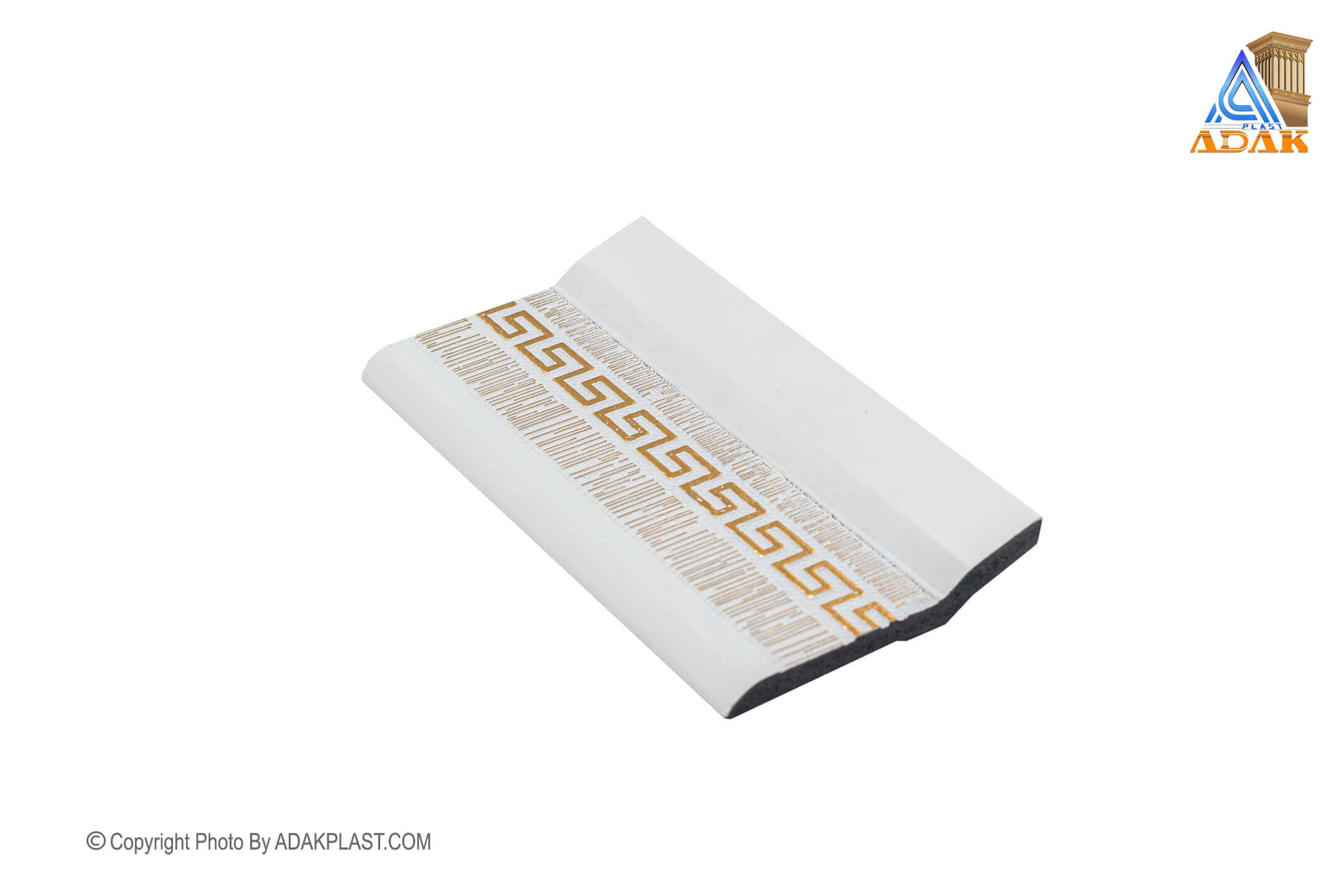 AD860-WVT - 8 cm skirting board - 8 cm skirting board with royal edge - white golden skirting board - royal white golden skirting board - PVC skirting board - modern skirting board - edged skirting board -